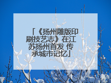 《扬州雕版印刷技艺志》在江苏扬州首发 传承城市记忆