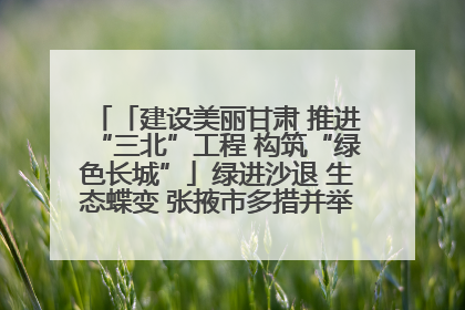 「建设美丽甘肃 推进“三北”工程 构筑“绿色长城”」绿进沙退 生态蝶变 张掖市多措并举加大防沙治沙力度