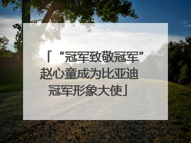 “冠军致敬冠军” 赵心童成为比亚迪冠军形象大使