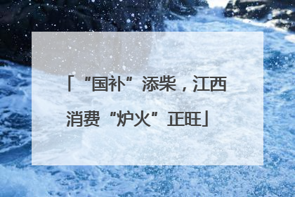 “国补”添柴，江西消费“炉火”正旺