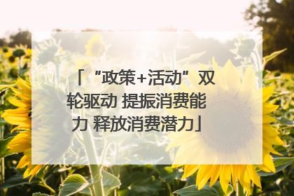 “政策+活动”双轮驱动 提振消费能力 释放消费潜力