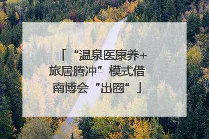 “温泉医康养+旅居腾冲”模式借南博会“出圈”
