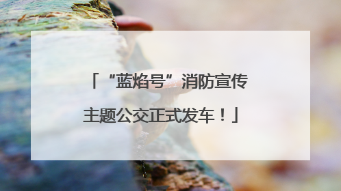 “蓝焰号”消防宣传主题公交正式发车！
