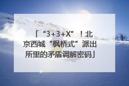 “3+3+X”！北京西城“枫桥式”派出所里的矛盾调解密码