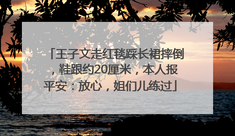 王子文走红毯踩长裙摔倒，鞋跟约20厘米，本人报平安：放心，姐们儿练过