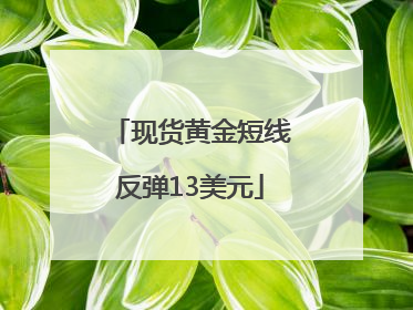 现货黄金短线反弹13美元
