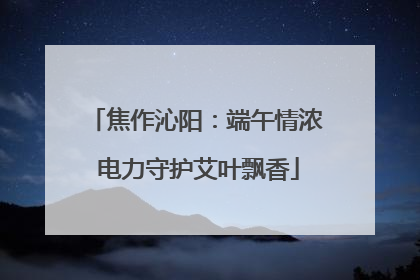 焦作沁阳：端午情浓 电力守护艾叶飘香