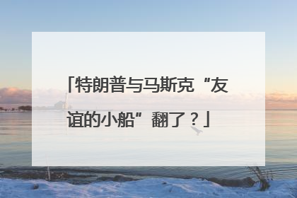 特朗普与马斯克“友谊的小船”翻了？