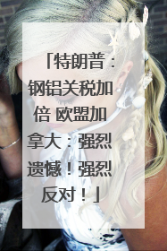 特朗普：钢铝关税加倍 欧盟加拿大：强烈遗憾！强烈反对！