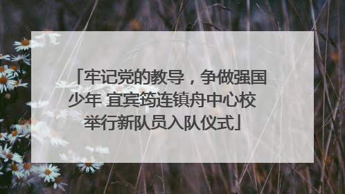 牢记党的教导，争做强国少年 宜宾筠连镇舟中心校举行新队员入队仪式
