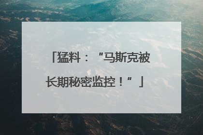 猛料：“马斯克被长期秘密监控！”