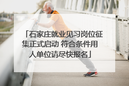 石家庄就业见习岗位征集正式启动 符合条件用人单位请尽快报名