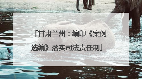 甘肃兰州：编印《案例选编》落实司法责任制