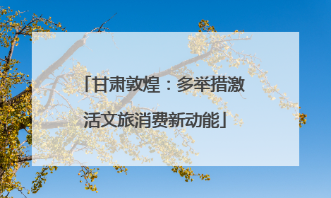 甘肃敦煌：多举措激活文旅消费新动能