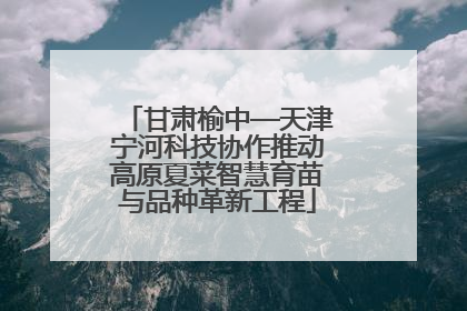 甘肃榆中—天津宁河科技协作推动高原夏菜智慧育苗与品种革新工程