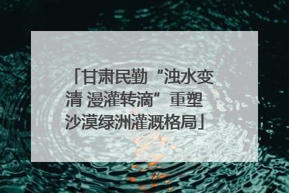 甘肃民勤“浊水变清 漫灌转滴”重塑沙漠绿洲灌溉格局