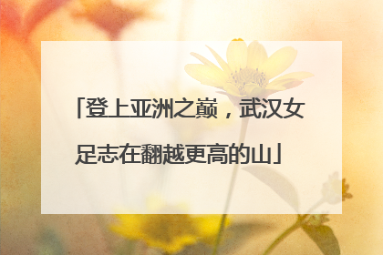 登上亚洲之巅，武汉女足志在翻越更高的山