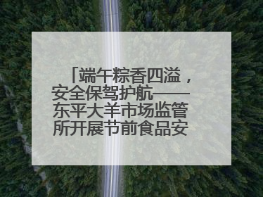 端午粽香四溢，安全保驾护航——东平大羊市场监管所开展节前食品安全专项检查