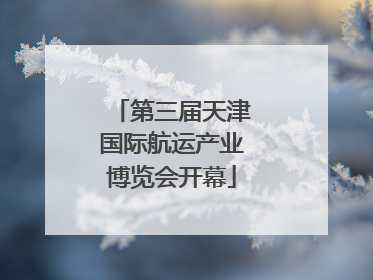 第三届天津国际航运产业博览会开幕