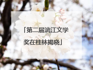 第二届漓江文学奖在桂林揭晓