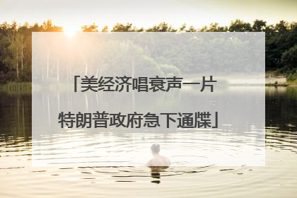 美经济唱衰声一片 特朗普政府急下通牒