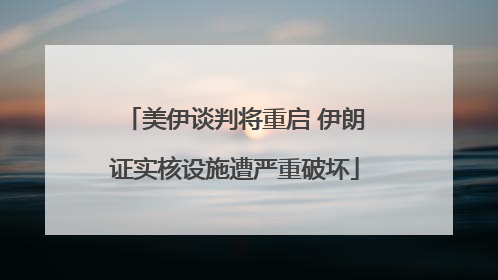 美伊谈判将重启 伊朗证实核设施遭严重破坏