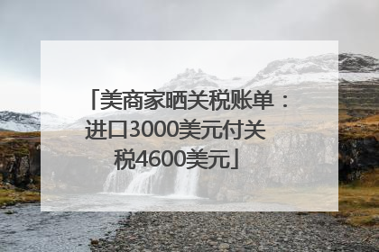 美商家晒关税账单：进口3000美元付关税4600美元