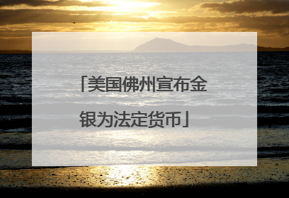 美国佛州宣布金银为法定货币