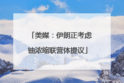 美媒：伊朗正考虑铀浓缩联营体提议