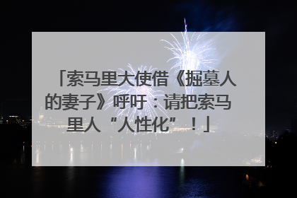 索马里大使借《掘墓人的妻子》呼吁：请把索马里人“人性化”！
