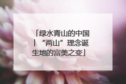 绿水青山的中国丨“两山”理念诞生地的富美之变