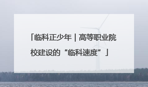 临科正少年｜高等职业院校建设的“临科速度”