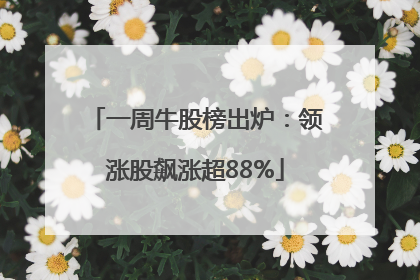 一周牛股榜出炉：领涨股飙涨超88%