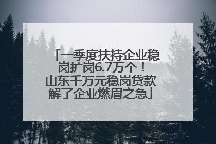 一季度扶持企业稳岗扩岗6.7万个！山东千万元稳岗贷款解了企业燃眉之急