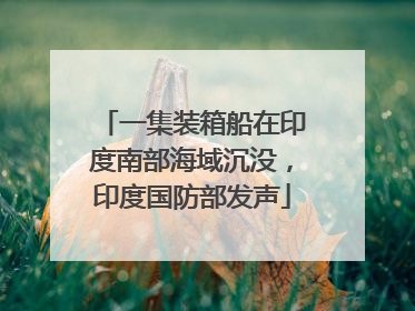 一集装箱船在印度南部海域沉没，印度国防部发声