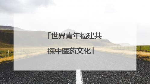 世界青年福建共探中医药文化