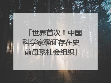 世界首次！中国科学家确证存在史前母系社会组织