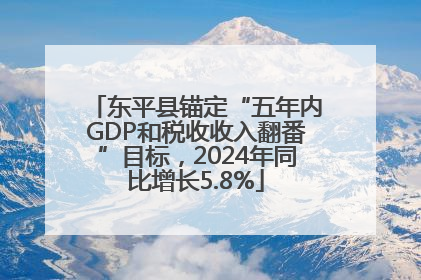 东平县锚定“五年内GDP和税收收入翻番”目标，2024年同比增长5.8%