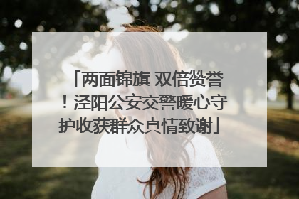 两面锦旗 双倍赞誉！泾阳公安交警暖心守护收获群众真情致谢