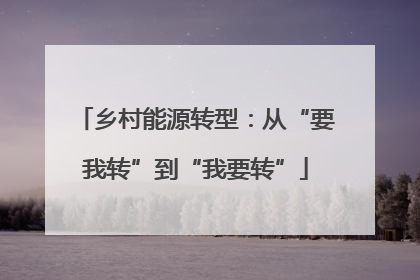 乡村能源转型：从“要我转”到“我要转”