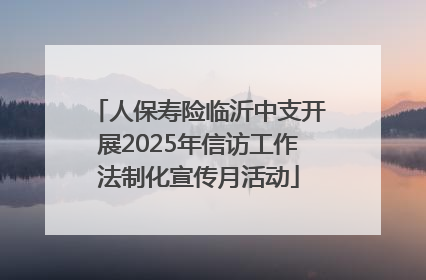 人保寿险临沂中支开展2025年信访工作法制化宣传月活动