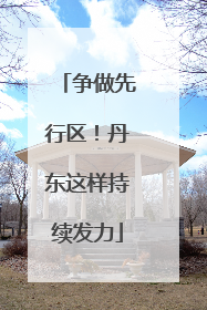 争做先行区！丹东这样持续发力