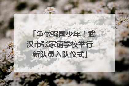 争做强国少年！武汉市张家铺学校举行新队员入队仪式