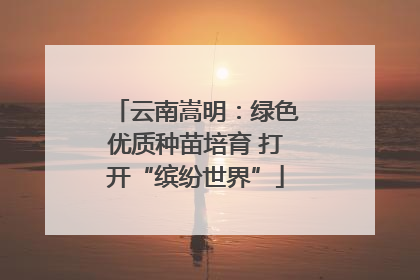 云南嵩明：绿色优质种苗培育 打开“缤纷世界”