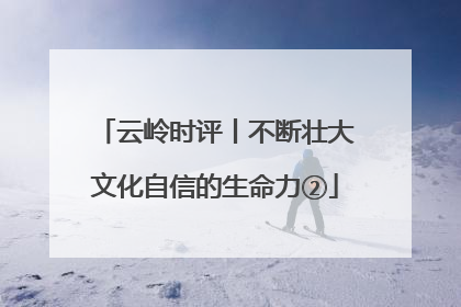 云岭时评丨不断壮大文化自信的生命力②