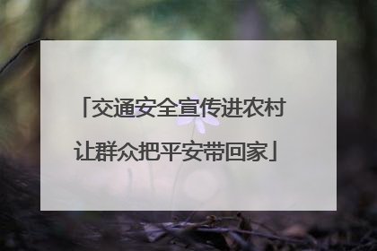 交通安全宣传进农村 让群众把平安带回家