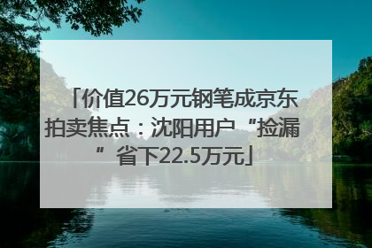 价值26万元钢笔成京东拍卖焦点：沈阳用户“捡漏”省下22.5万元