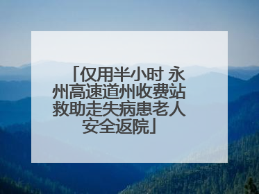仅用半小时 永州高速道州收费站救助走失病患老人安全返院
