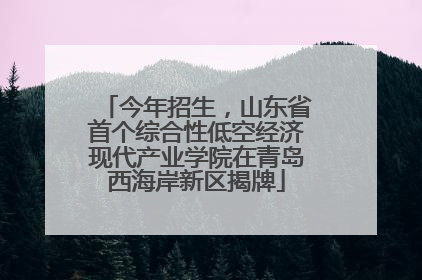 今年招生，山东省首个综合性低空经济现代产业学院在青岛西海岸新区揭牌