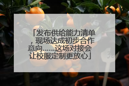发布供给能力清单，现场达成初步合作意向……这场对接会让校服定制更放心